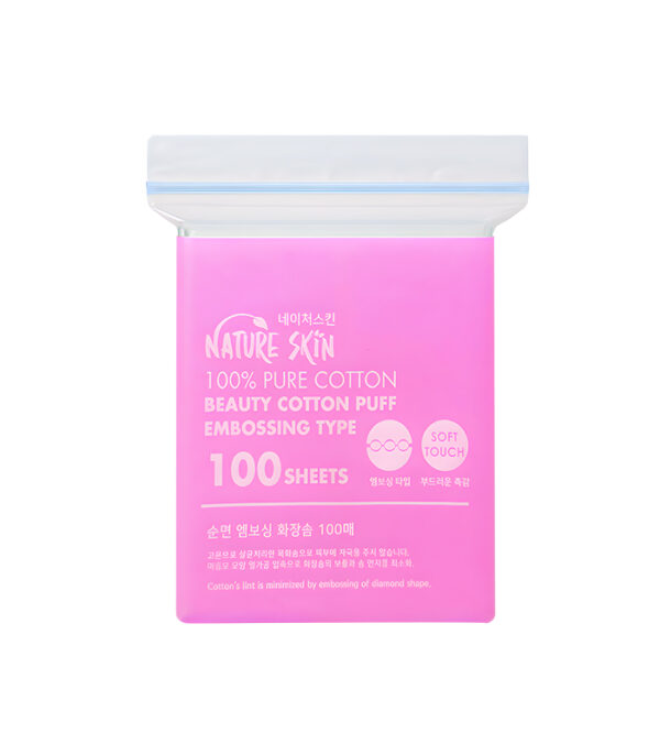 Nature Skin Embossing Beauty Cotton Puff 100 Sheets